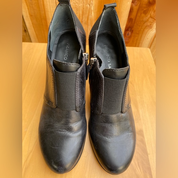 Franco Sarto Side Zipper Tinker, Genuine Leather, Stretch Black Booties, Size 8M - Picture 2 of 10
